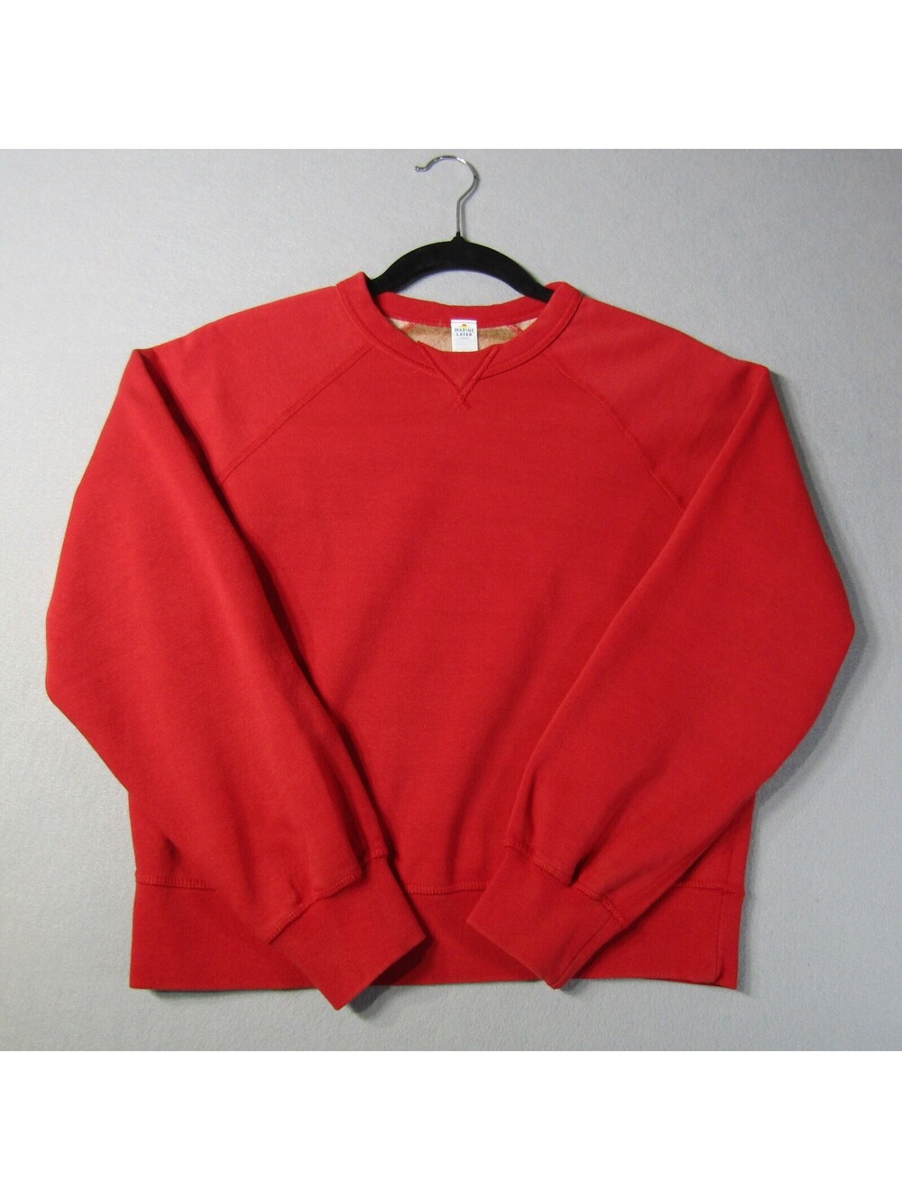 NWT Marine Layer Cloud 9 Fleece Reversible Crewneck Men's XS Cherry Red